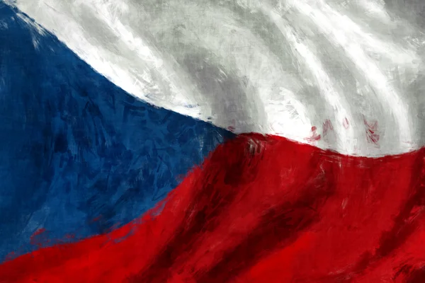 Vlag van Tsjechisch abstracte schilderkunst achtergrond — Stockfoto