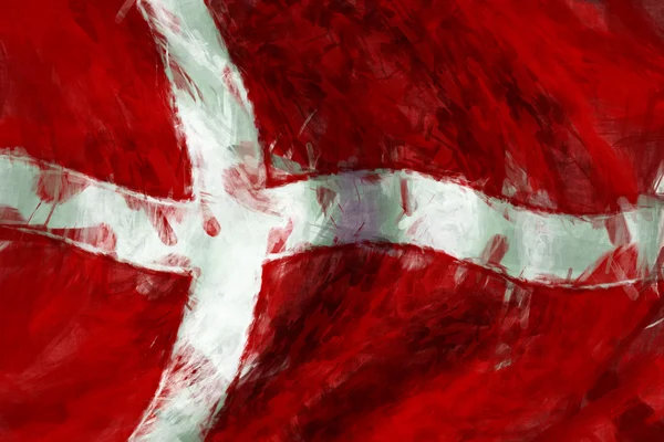 Flag of Denmark abstract painting background — Stock Photo, Image