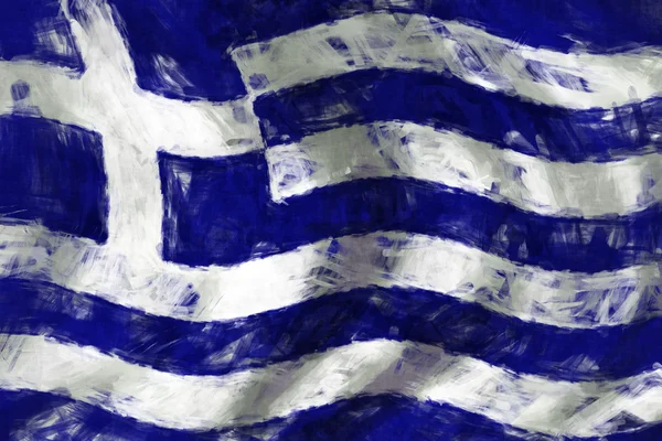 Bandera de Grecia fondo pintura abstracta — Foto de Stock