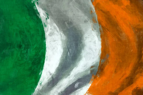 Флаг Ирландии на фоне абстрактной живописи — стоковое фото