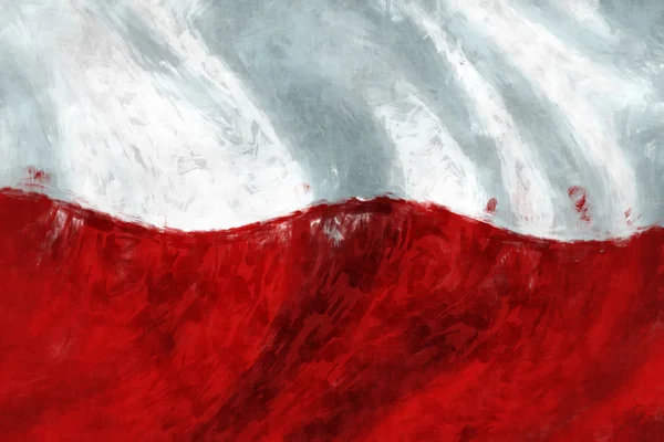 Флаг Польши на фоне абстрактной живописи — стоковое фото