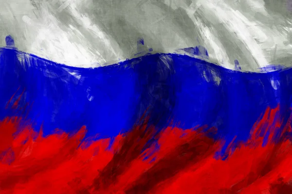 Флаг России на фоне абстрактной живописи — стоковое фото