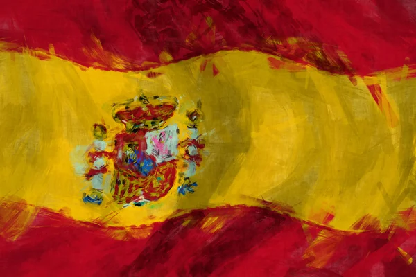 Flaga Hiszpania malarstwo abstrakcyjne tło — Zdjęcie stockowe