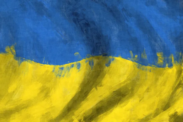 Flag of Ukraine abstract painting background — Stock Photo, Image