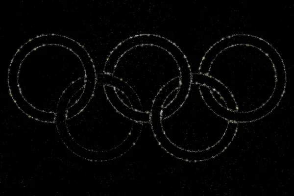 奥运五环由星尘构成 — 图库照片
