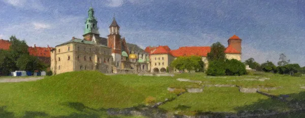 Panorama de Wawel impasto pintura —  Fotos de Stock