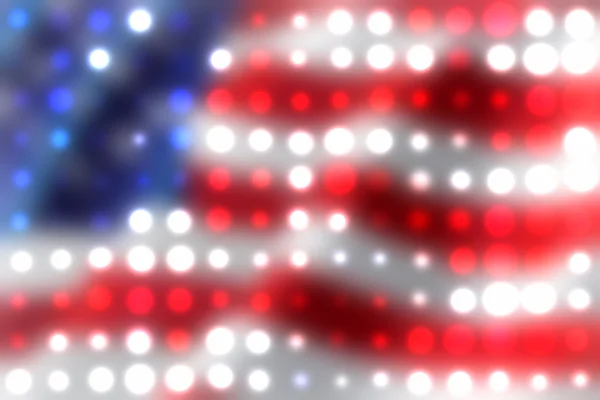 Bright light spots in the colors of American flag — Stock Photo, Image
