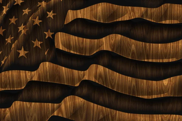 Bandera americana fondo de madera o textura — Foto de Stock