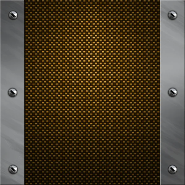 stock image Brushed aluminum frame bolted to a carbon fiber background