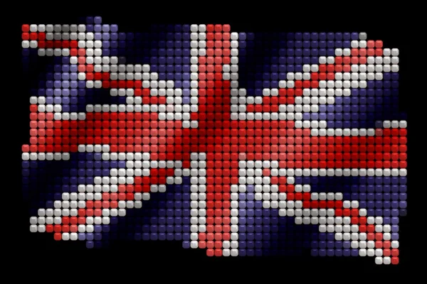 Britse vlag gemaakt van kleine tegels achtergrond — Stockfoto