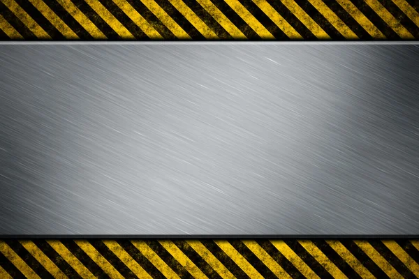 Metal template with warning stripe — Stock Photo, Image