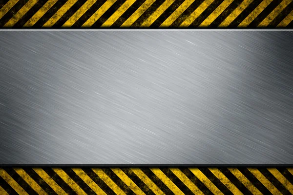 Metalowy szablon z ostrzeżenie pasek — Zdjęcie stockowe