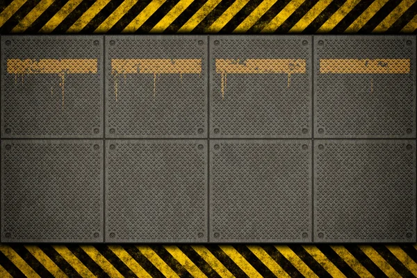Uyarı şerit ile metal şablonu — Stok fotoğraf