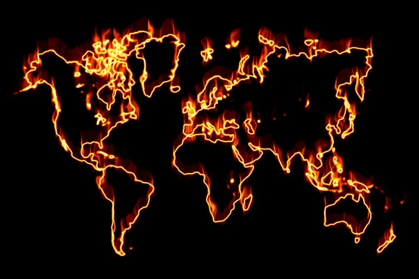 World on fire — Stock Photo, Image