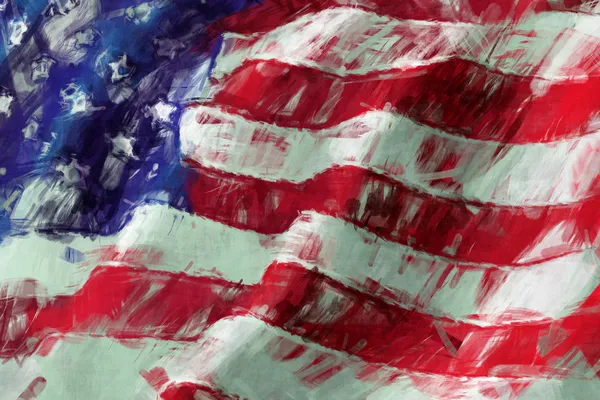 Amerikanska flaggan abstrakt målning bakgrund Stockbild