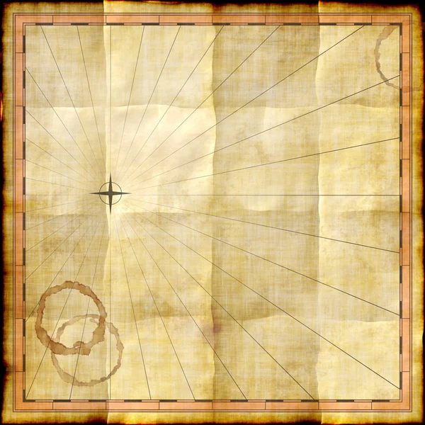 Шаблон порожньої карти на старому папері з плямами кави Ліцензійні Стокові Фото