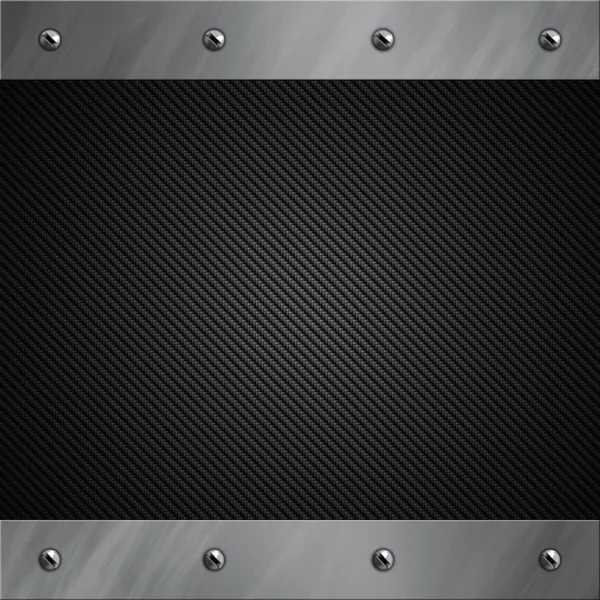 Szczotkowanego aluminium rama przykręcone na tle włókna węglowego — Zdjęcie stockowe