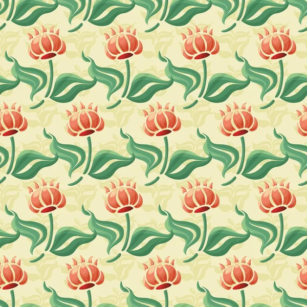 Fleurs abstraites motif sans couture — Image vectorielle