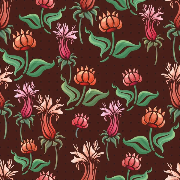 Fleurs abstraites motif sans couture — Image vectorielle