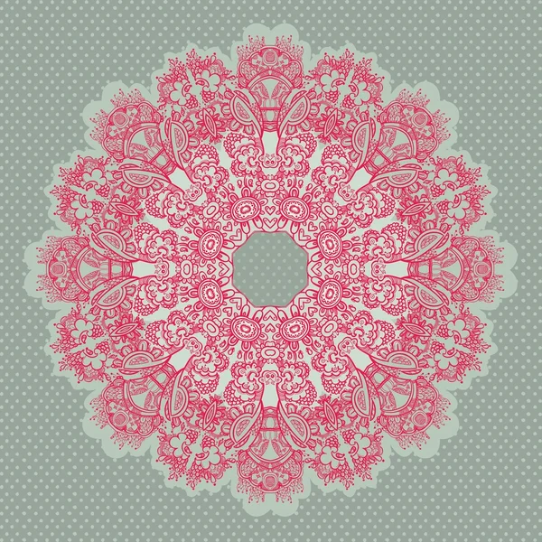 Ornamental round seamless lace pattern — Stock Vector