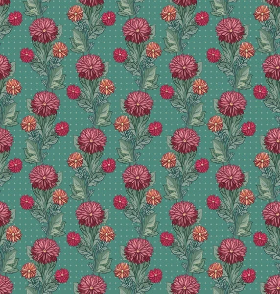 Seamless vector illustration. chrysanthemum pattern — Stock Vector