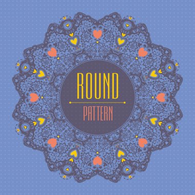 Ornamental round floral lace pattern. clipart