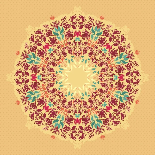 Διακοσμητικά γύρο floral δαντέλα μοτίβο. — Διανυσματικό Αρχείο
