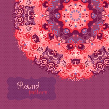 Ornamental round seamless lace pattern clipart