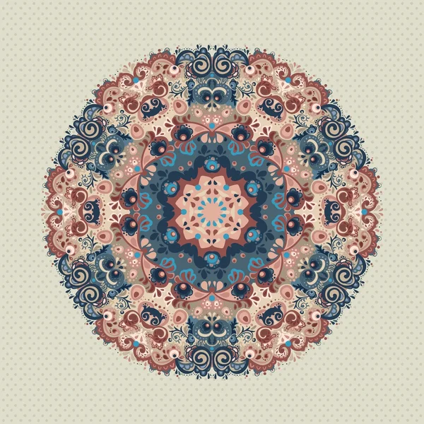 Ornement rond motif floral sans couture dentelle. vecteur — Image vectorielle
