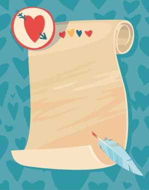 Background for a love letter. Valentine's Day clipart