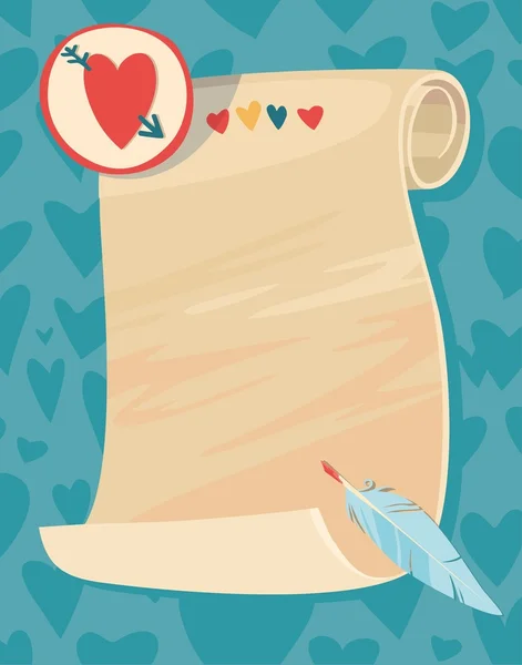 Background for a love letter. Valentine's Day — Stock Vector