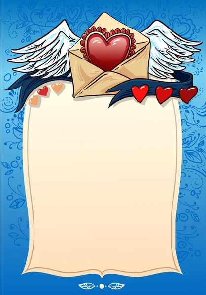 Hintergrund für ein Liebesgeständnis. Valentin. Herz und Schleife — Stockvektor