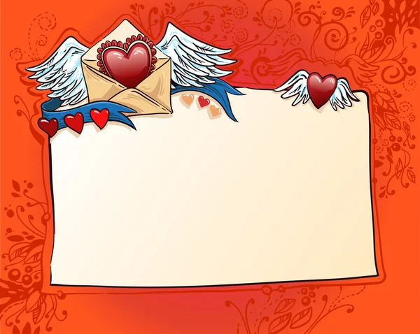 Το υπόβαθρο για μια ομολογία αγάπης. ημέρα του Αγίου Βαλεντίνου. καρδιά και κορδέλα — Διανυσματικό Αρχείο