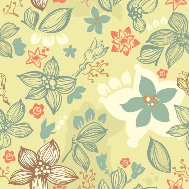 Vector floral seamless pattern clipart