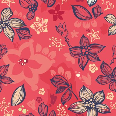 Vector floral seamless pattern clipart