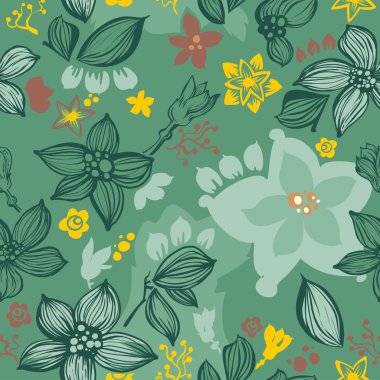 Vector floral seamless pattern clipart