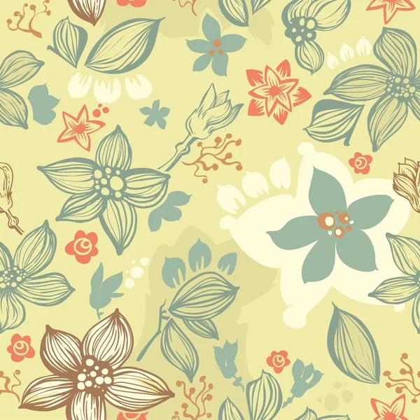 Vector bloemen naadloos patroon — Stockvector