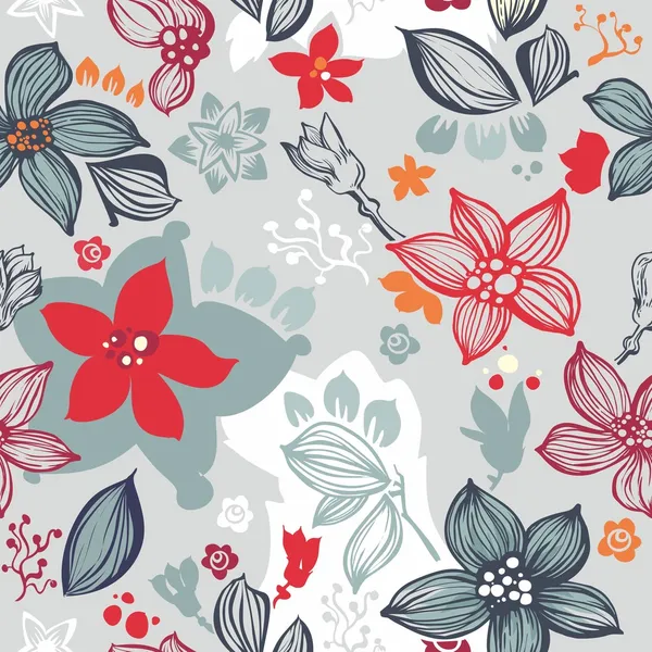 Patrón sin costura floral vectorial — Archivo Imágenes Vectoriales