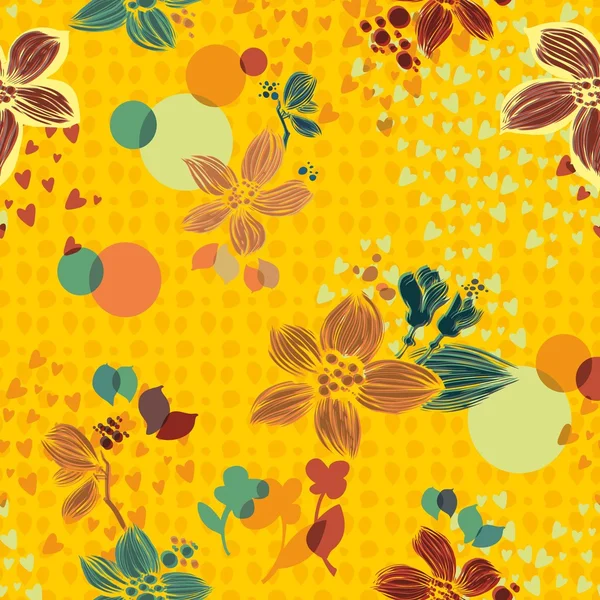 Vector floral seamless pattern — Stock Vector