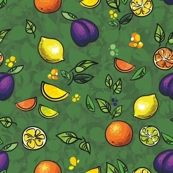 Seamless texture of fruit. — Stock Vector