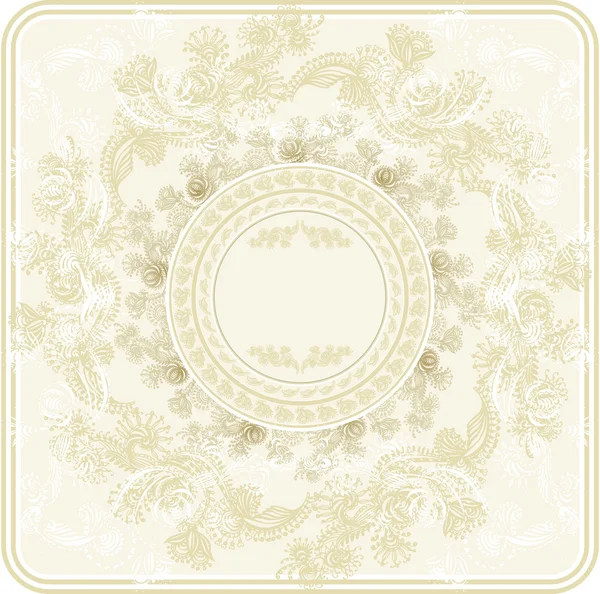 Plantilla vintage con flores decorativas, dravn mano. Ilustración vectorial . — Vector de stock