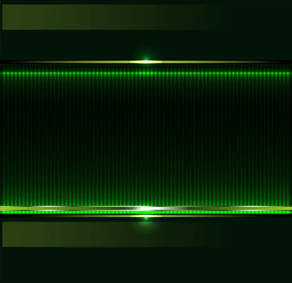 Green technology background with metallic banner. vector Stock Illustration