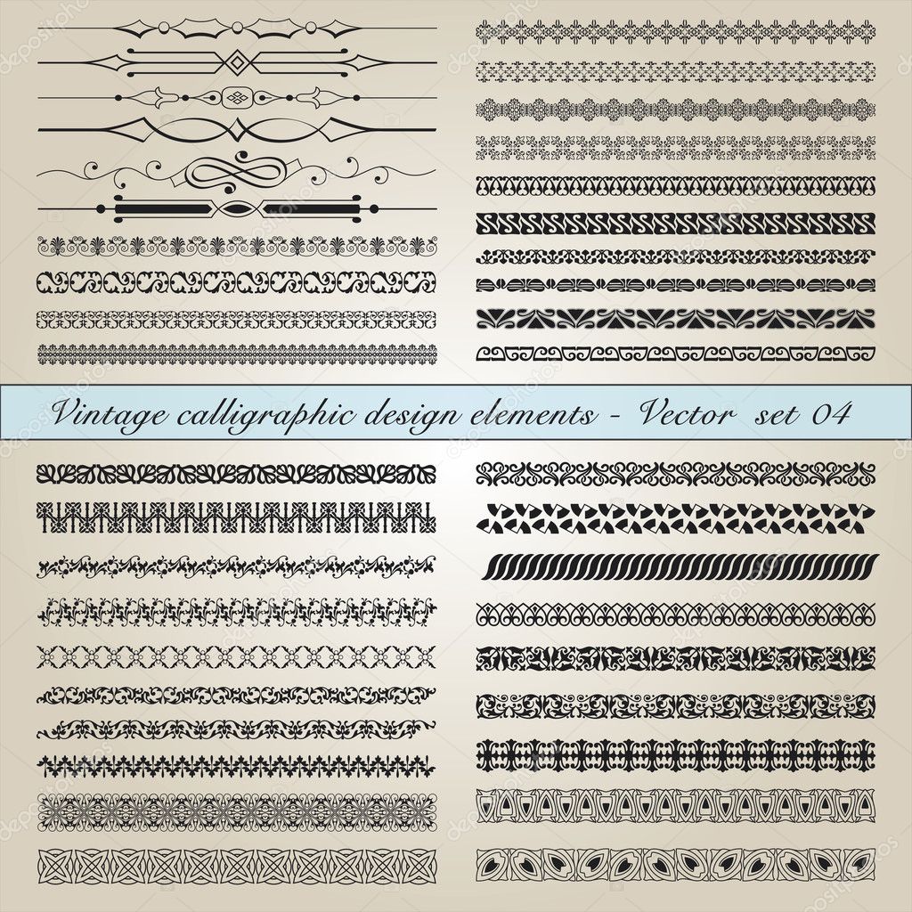 Vintage calligraphic design elements