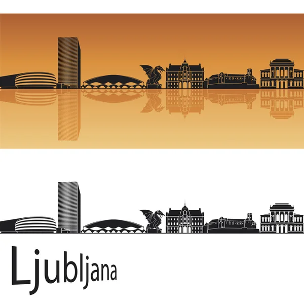 卢布尔雅那天际线 — 图库矢量图片