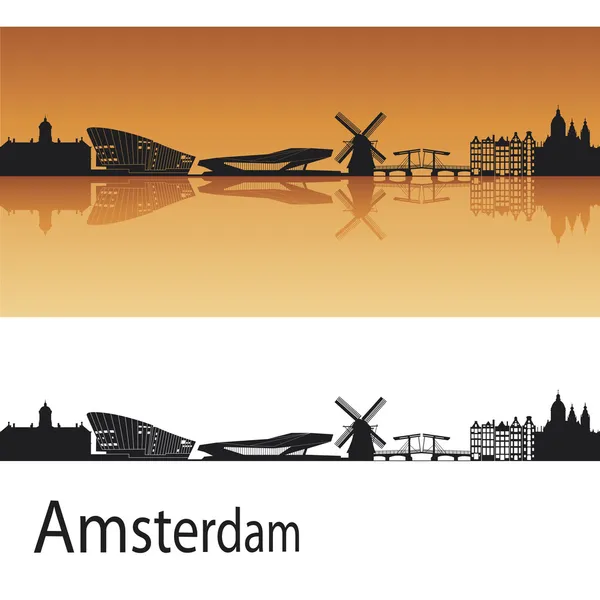 Skyline de Amsterdam — Vector de stock