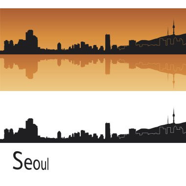 Seoul skyline clipart