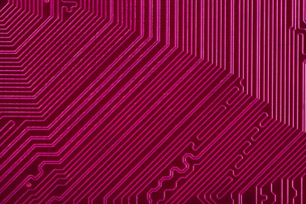 Pink electronic circuit board — Stock Photo, Image