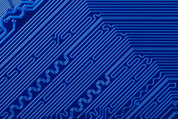 Blue electronic circuit board — Stock Photo, Image