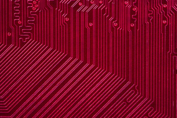 Red electronic circuit board — Stock Photo, Image