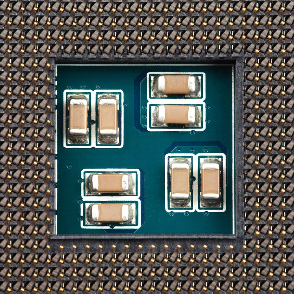 コンピューターのプロセッサ ソケットのクローズ アップ — ストック写真